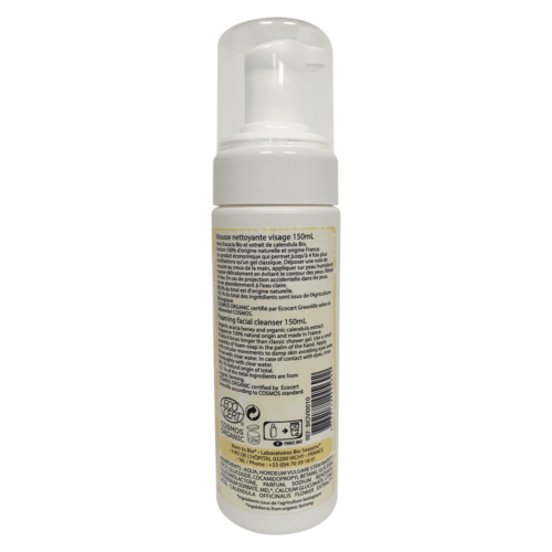 Mousse Nettoyante Visage Miel Calendula - Certifiée Bio