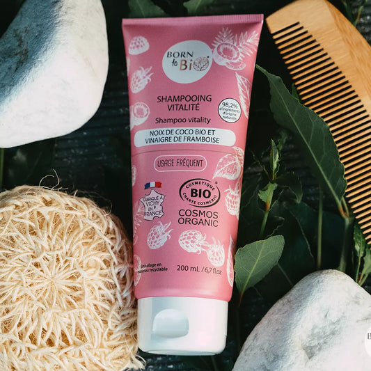 Coconut and raspberry vinegar shampoo - Certified organic