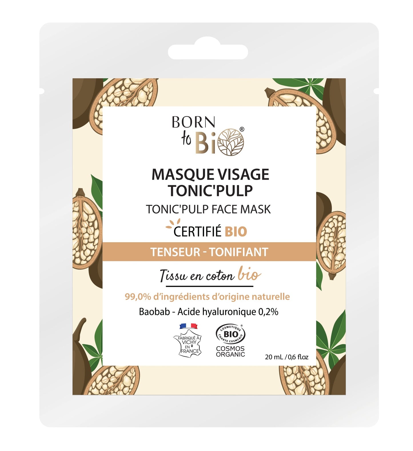 Tonic'Pulp cotton face mask - Certified Organic
