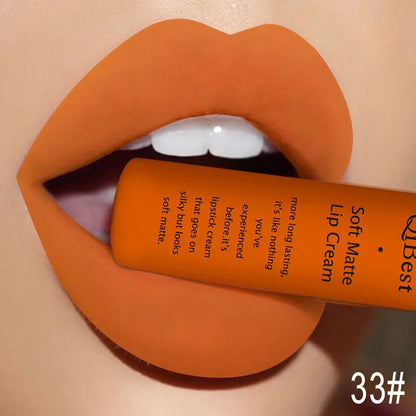 Hot Lipgloss Sexy Red Liquid Lipstick Ultra Matte Velvet Long Lasting Women Beauty Nonstick Cup Waterproof Lip Gloss Nude Makeup