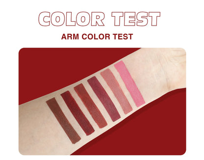6 Colors Matte Waterproof Velvet Nude Lipstick Sexy Red Brown Pigments Long Lasting Profissional Makeup Cosmetics