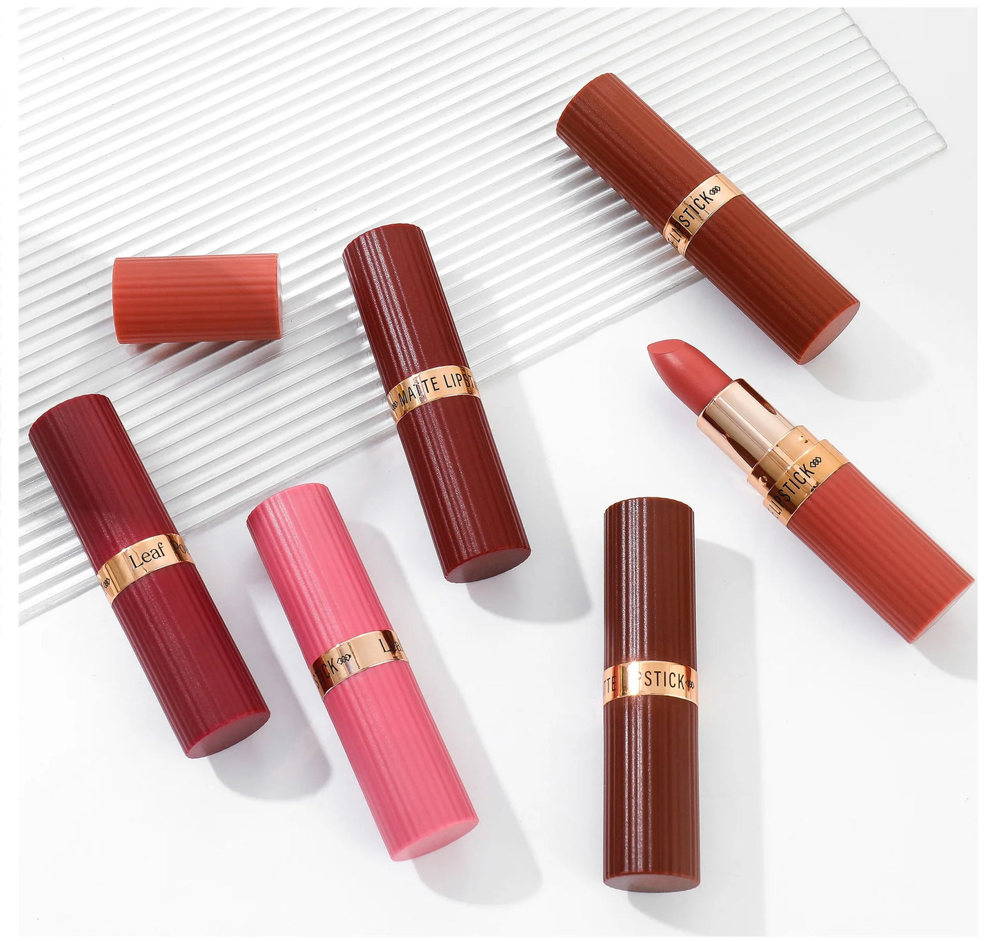 6 Colors Matte Waterproof Velvet Nude Lipstick Sexy Red Brown Pigments Long Lasting Profissional Makeup Cosmetics
