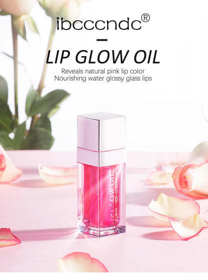 Lip Oil Plumping Lip Gloss Crystal Jelly Moisturizing Makeup Sexy Plump Lip Glow Oil Tinted Lip Plumper