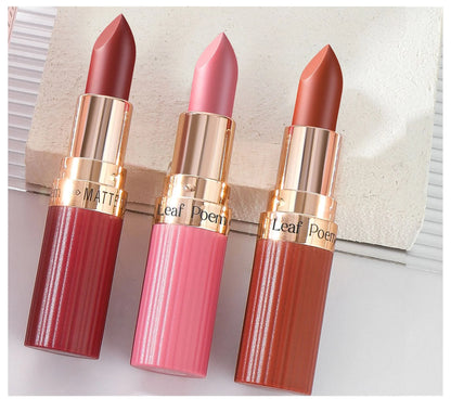 6 Colors Matte Waterproof Velvet Nude Lipstick Sexy Red Brown Pigments Long Lasting Profissional Makeup Cosmetics