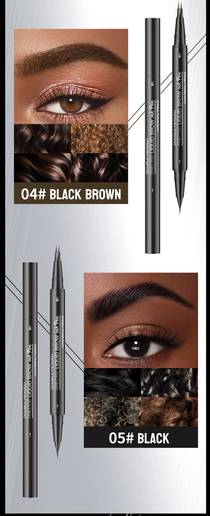 Curved Eyebrow Pen - Eyebrow Pencil, Brow Pencil 2-in-1 Dual-Ended Microblading Eyebrow Pen