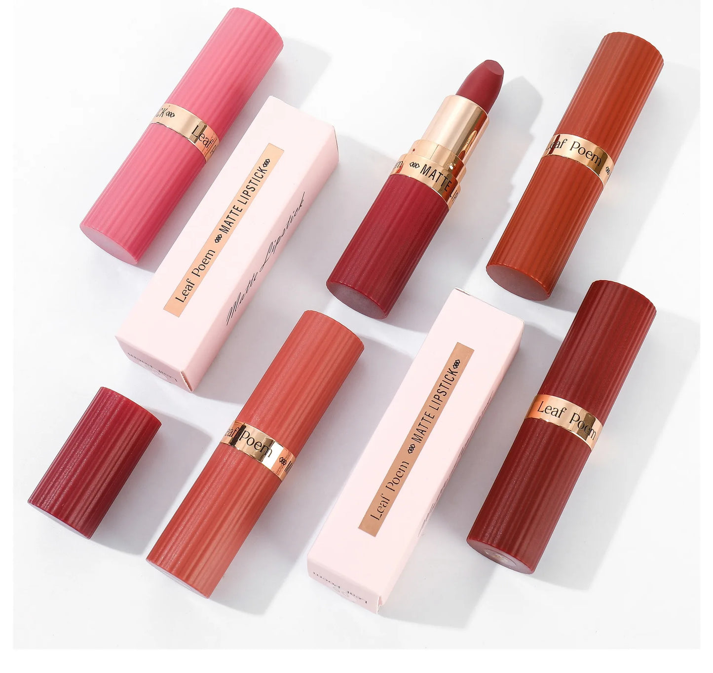 6 Colors Matte Waterproof Velvet Nude Lipstick Sexy Red Brown Pigments Long Lasting Profissional Makeup Cosmetics
