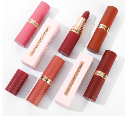6 Colors Matte Waterproof Velvet Nude Lipstick Sexy Red Brown Pigments Long Lasting Profissional Makeup Cosmetics
