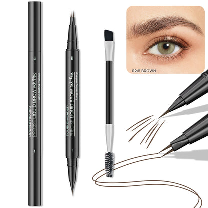 Two-Pronged Eyebrow Pencil Waterproof Sweatproof Non-smudging Multifunctional Natural Eyebrow Pencil Makeup Cosmetics