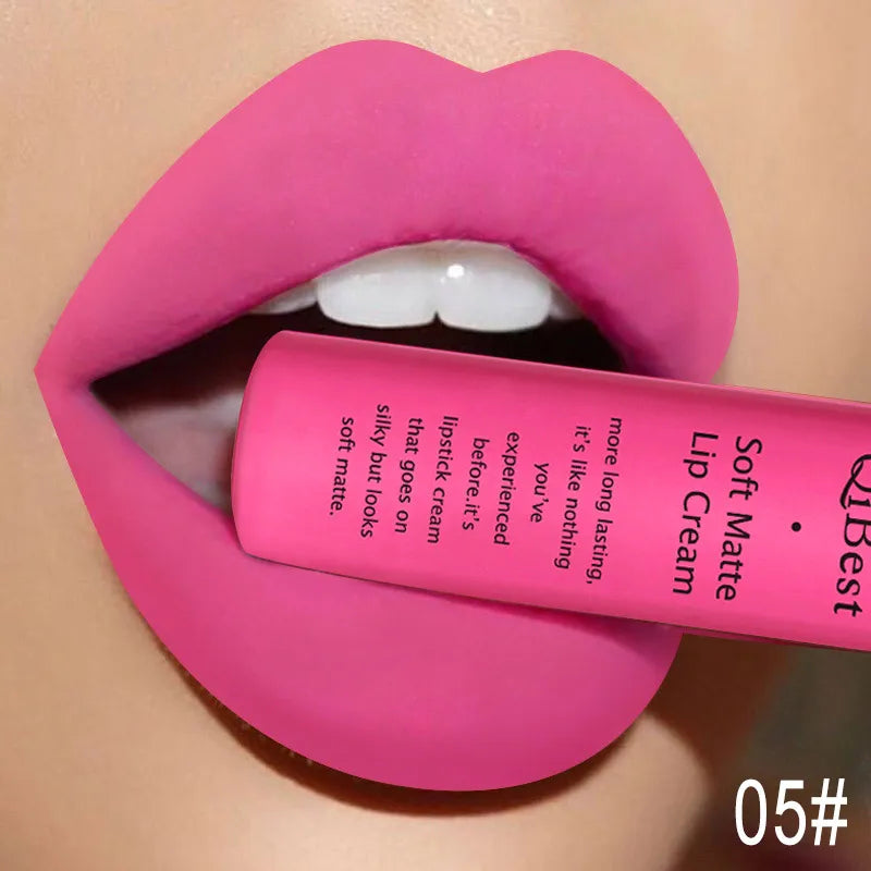 Hot Lipgloss Sexy Red Liquid Lipstick Ultra Matte Velvet Long Lasting Women Beauty Nonstick Cup Waterproof Lip Gloss Nude Makeup