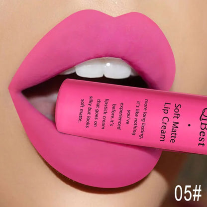Hot Lipgloss Sexy Red Liquid Lipstick Ultra Matte Velvet Long Lasting Women Beauty Nonstick Cup Waterproof Lip Gloss Nude Makeup