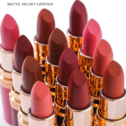 6 Colors Matte Waterproof Velvet Nude Lipstick Sexy Red Brown Pigments Long Lasting Profissional Makeup Cosmetics
