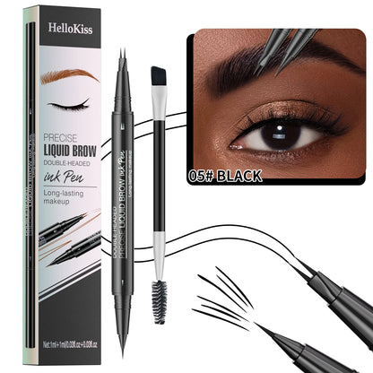 Waterproof Eyebrow Pen, Microblading Eyebrow Pencil With 4 Split Head, Natural Looking Brows Makeup ( 5 Colors)