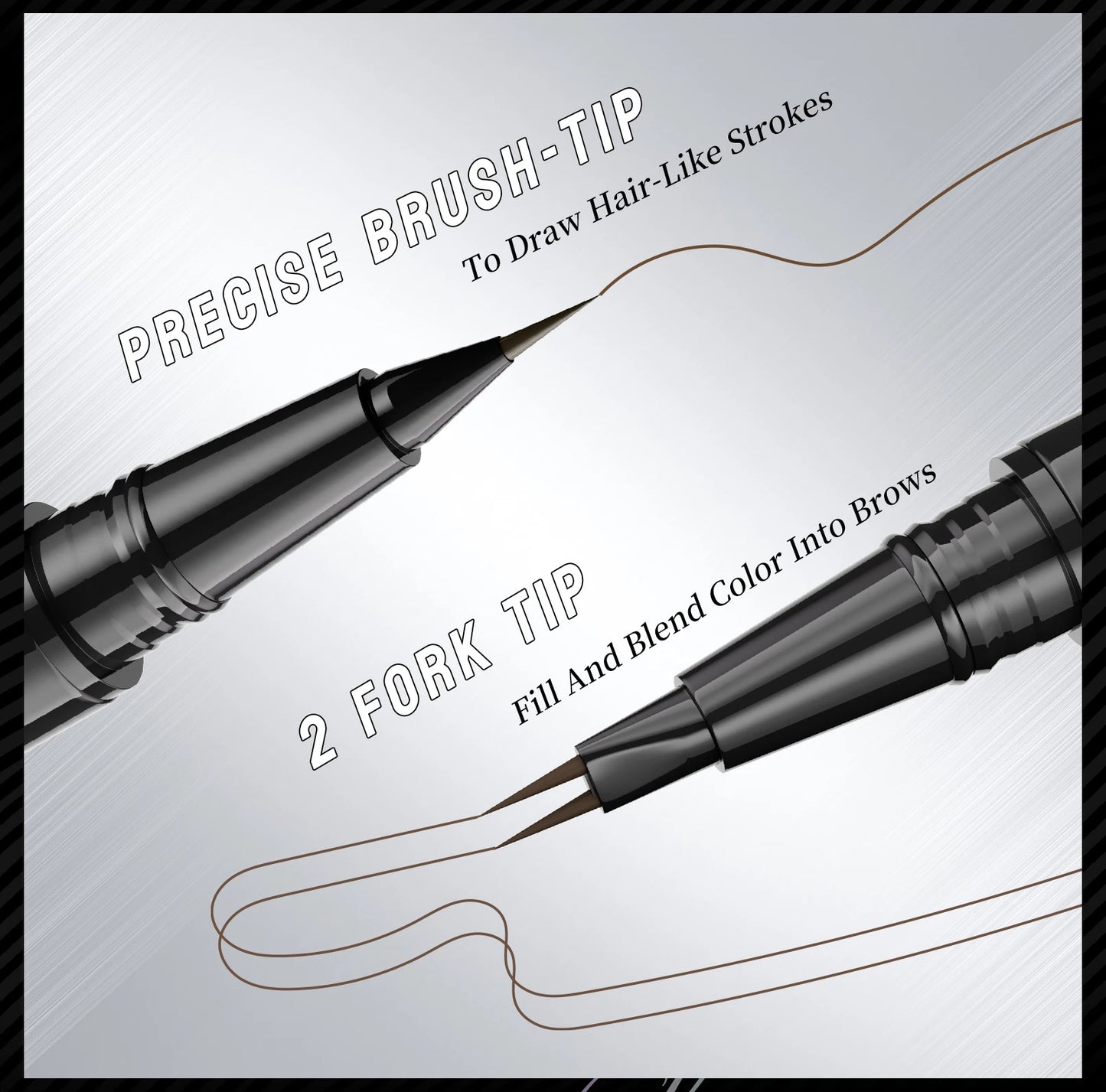 Curved Eyebrow Pen - Eyebrow Pencil, Brow Pencil 2-in-1 Dual-Ended Microblading Eyebrow Pen