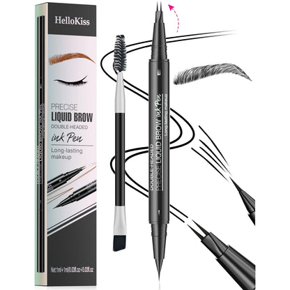 Waterproof Eyebrow Pen, Microblading Eyebrow Pencil With 4 Split Head, Natural Looking Brows Makeup ( 5 Colors)