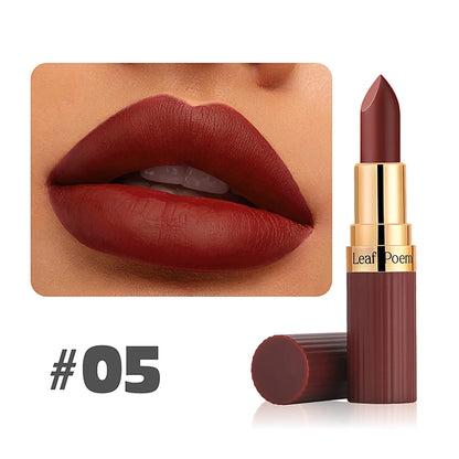 6 Colors Matte Waterproof Velvet Nude Lipstick Sexy Red Brown Pigments Long Lasting Profissional Makeup Cosmetics