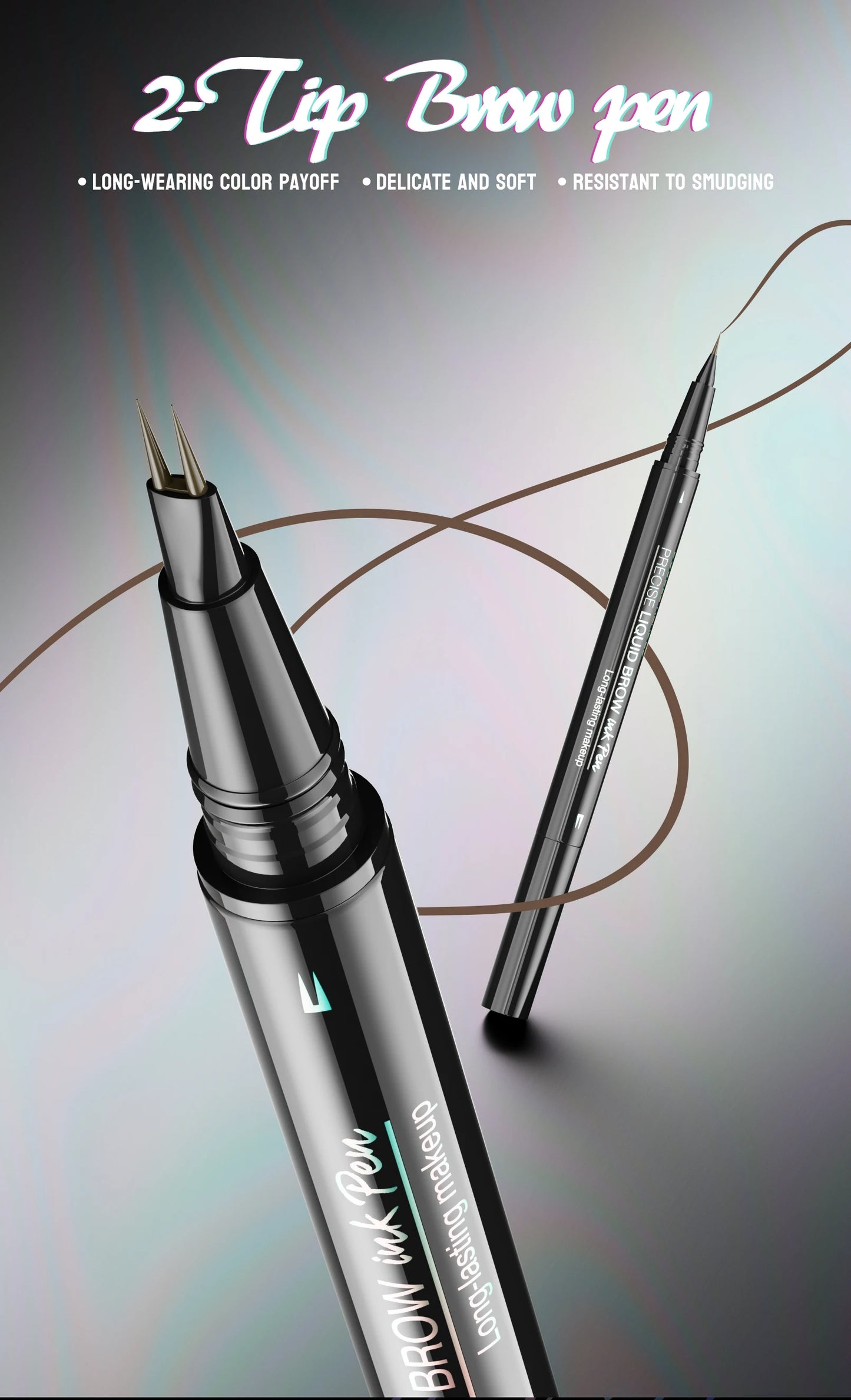 Curved Eyebrow Pen - Eyebrow Pencil, Brow Pencil 2-in-1 Dual-Ended Microblading Eyebrow Pen