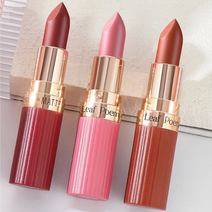 6 Colors Matte Waterproof Velvet Nude Lipstick Sexy Red Brown Pigments Long Lasting Profissional Makeup Cosmetics