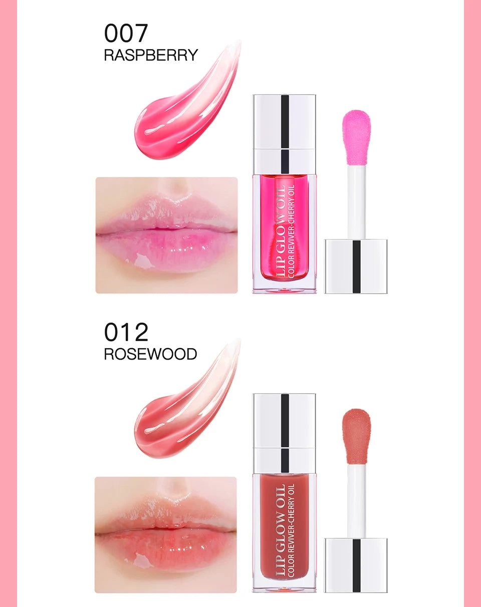 Lip Oil Plumping Lip Gloss Crystal Jelly Moisturizing Makeup Sexy Plump Lip Glow Oil Tinted Lip Plumper