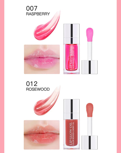 Lip Oil Plumping Lip Gloss Crystal Jelly Moisturizing Makeup Sexy Plump Lip Glow Oil Tinted Lip Plumper