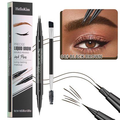 Waterproof Eyebrow Pen, Microblading Eyebrow Pencil With 4 Split Head, Natural Looking Brows Makeup ( 5 Colors)