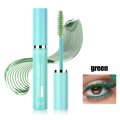 Colorful Silk Mascara Blue Red Black Cream Lengthening Waterproof and Non-caking Colored Thickening Lengthening Curling Mascara