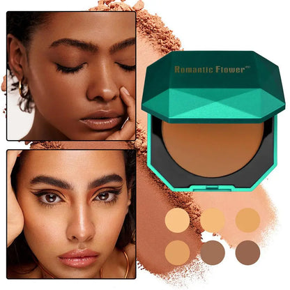 Brand-new 4 Colors Dark Pressed Powder Dark Skin Powder Matte Powder Long-lasting Waterproof  Brand Makeup Blush