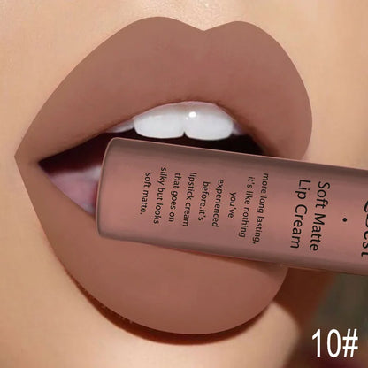 Hot Lipgloss Sexy Red Liquid Lipstick Ultra Matte Velvet Long Lasting Women Beauty Nonstick Cup Waterproof Lip Gloss Nude Makeup