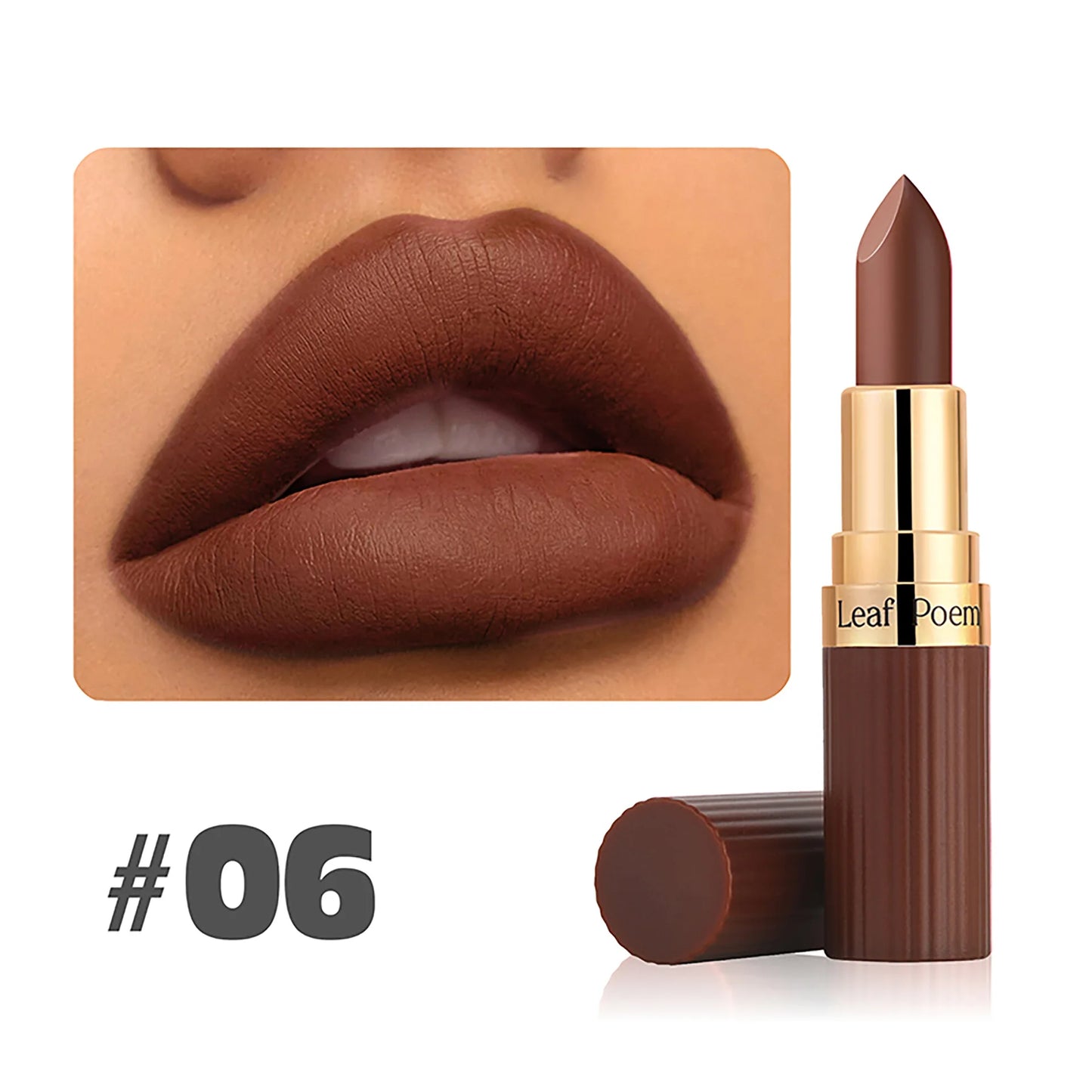 6 Colors Matte Waterproof Velvet Nude Lipstick Sexy Red Brown Pigments Long Lasting Profissional Makeup Cosmetics
