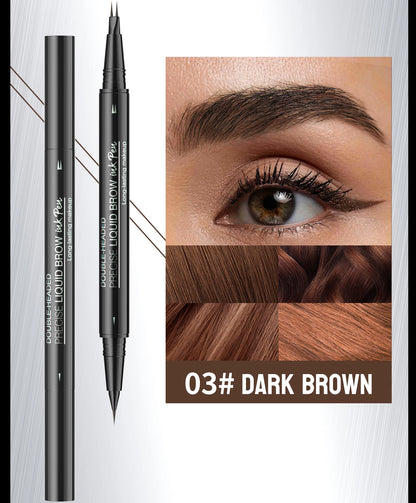 Curved Eyebrow Pen - Eyebrow Pencil, Brow Pencil 2-in-1 Dual-Ended Microblading Eyebrow Pen