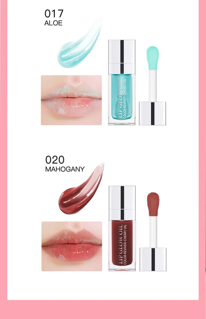Lip Oil Plumping Lip Gloss Crystal Jelly Moisturizing Makeup Sexy Plump Lip Glow Oil Tinted Lip Plumper