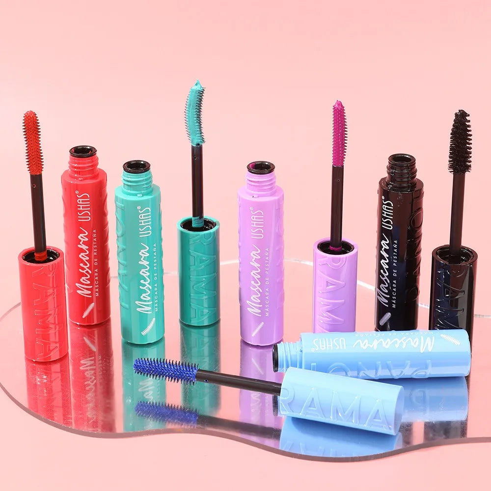 Colorful Silk Mascara Blue Red Black Cream Lengthening Waterproof and Non-caking Colored Thickening Lengthening Curling Mascara