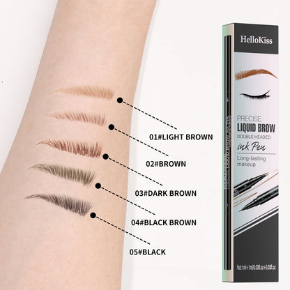 Curved Eyebrow Pen - Eyebrow Pencil, Brow Pencil 2-in-1 Dual-Ended Microblading Eyebrow Pen