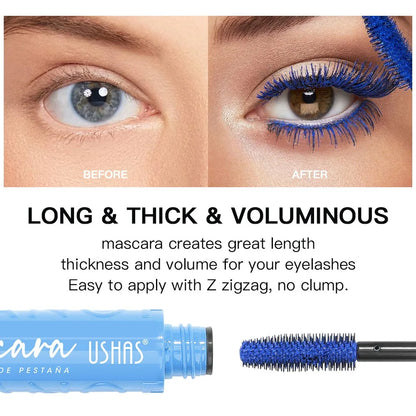 Colorful Silk Mascara Blue Red Black Cream Lengthening Waterproof and Non-caking Colored Thickening Lengthening Curling Mascara