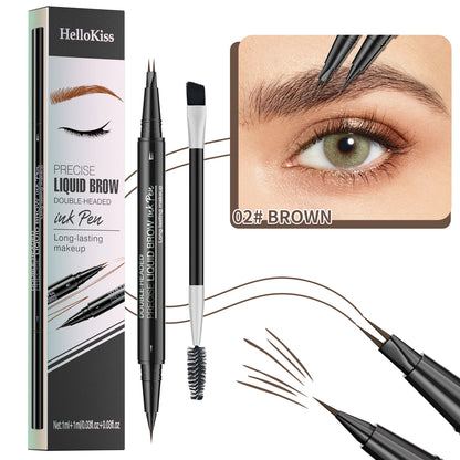 Waterproof Eyebrow Pen, Microblading Eyebrow Pencil With 4 Split Head, Natural Looking Brows Makeup ( 5 Colors)