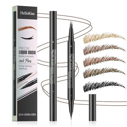 Waterproof Eyebrow Pen, Microblading Eyebrow Pencil With 4 Split Head, Natural Looking Brows Makeup ( 5 Colors)