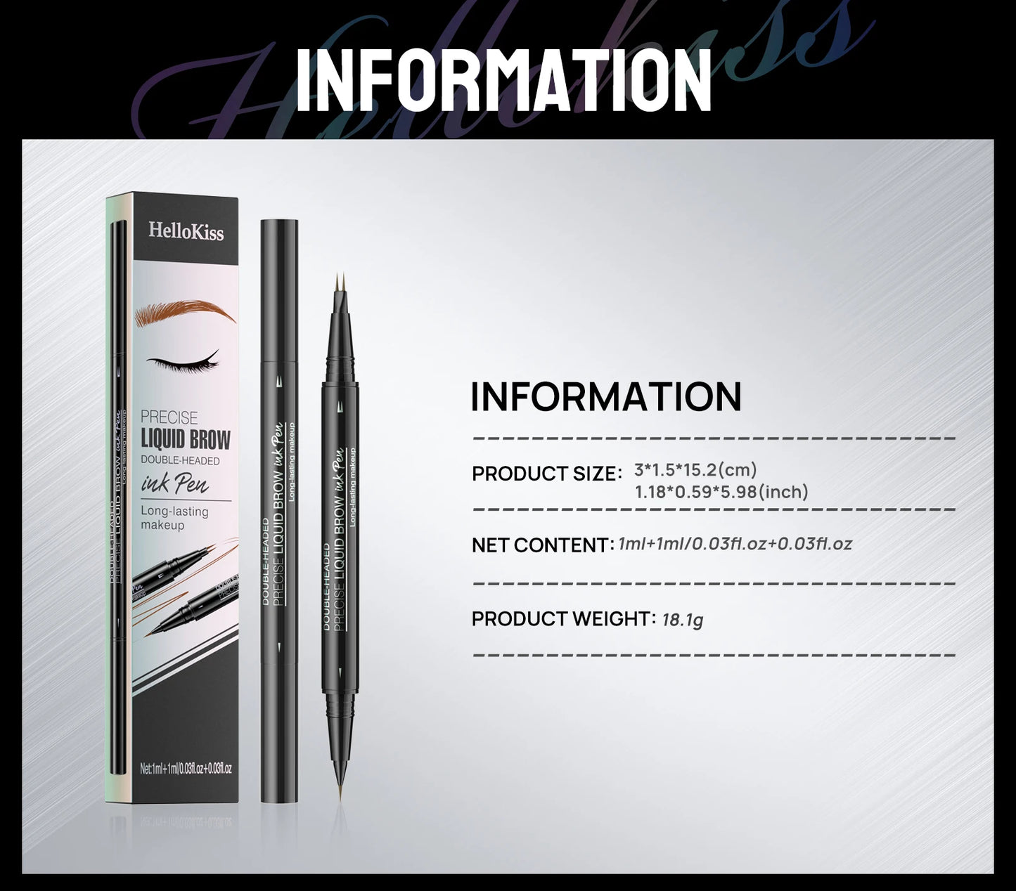 Curved Eyebrow Pen - Eyebrow Pencil, Brow Pencil 2-in-1 Dual-Ended Microblading Eyebrow Pen
