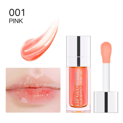 Lip Oil Plumping Lip Gloss Crystal Jelly Moisturizing Makeup Sexy Plump Lip Glow Oil Tinted Lip Plumper