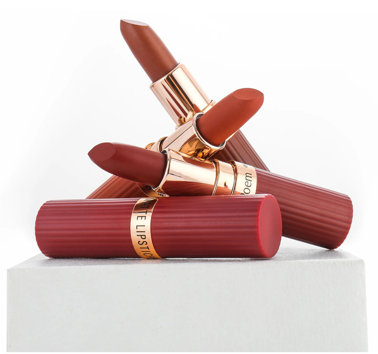 6 Colors Matte Waterproof Velvet Nude Lipstick Sexy Red Brown Pigments Long Lasting Profissional Makeup Cosmetics