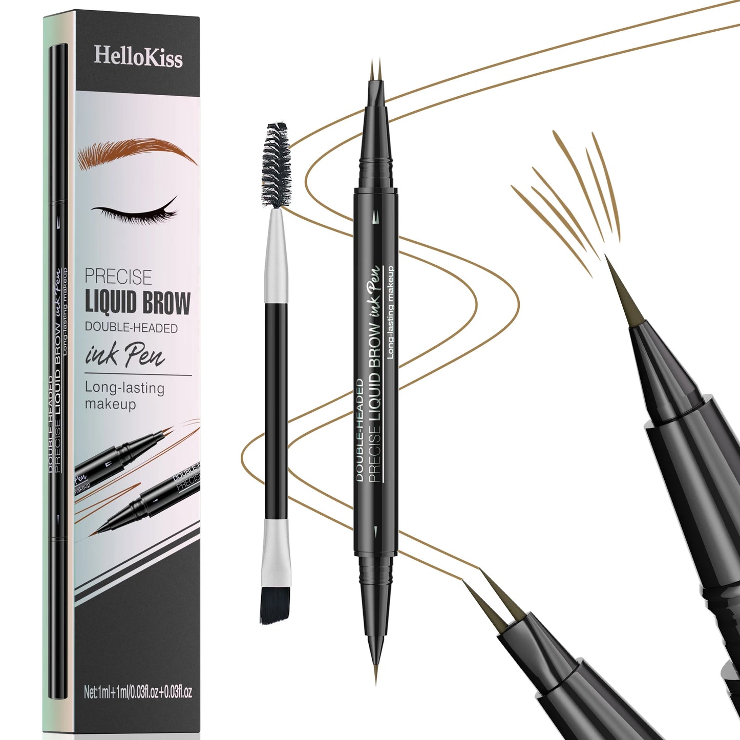 Waterproof Eyebrow Pen, Microblading Eyebrow Pencil With 4 Split Head, Natural Looking Brows Makeup ( 5 Colors)