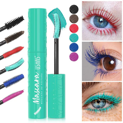 Colorful Silk Mascara Blue Red Black Cream Lengthening Waterproof and Non-caking Colored Thickening Lengthening Curling Mascara