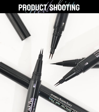 Curved Eyebrow Pen - Eyebrow Pencil, Brow Pencil 2-in-1 Dual-Ended Microblading Eyebrow Pen