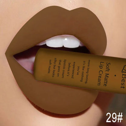 Hot Lipgloss Sexy Red Liquid Lipstick Ultra Matte Velvet Long Lasting Women Beauty Nonstick Cup Waterproof Lip Gloss Nude Makeup