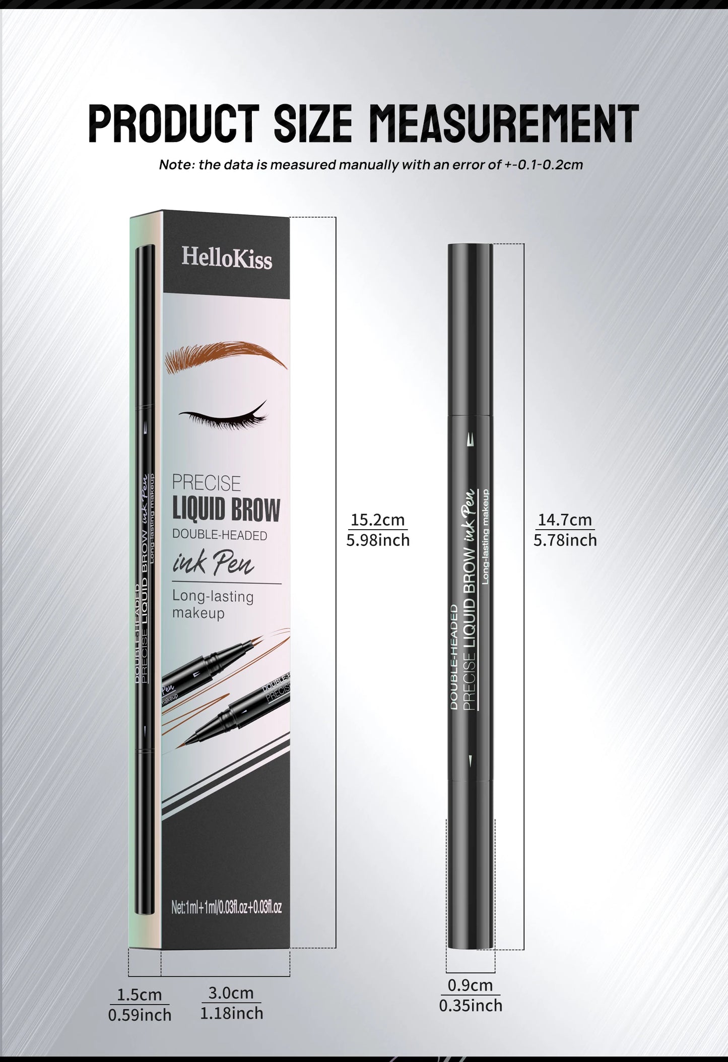 Curved Eyebrow Pen - Eyebrow Pencil, Brow Pencil 2-in-1 Dual-Ended Microblading Eyebrow Pen