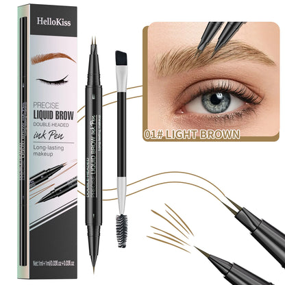 Waterproof Eyebrow Pen, Microblading Eyebrow Pencil With 4 Split Head, Natural Looking Brows Makeup ( 5 Colors)