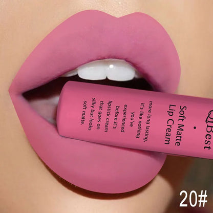 Hot Lipgloss Sexy Red Liquid Lipstick Ultra Matte Velvet Long Lasting Women Beauty Nonstick Cup Waterproof Lip Gloss Nude Makeup