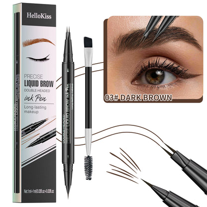 Waterproof Eyebrow Pen, Microblading Eyebrow Pencil With 4 Split Head, Natural Looking Brows Makeup ( 5 Colors)