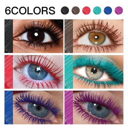 Colorful Silk Mascara Blue Red Black Cream Lengthening Waterproof and Non-caking Colored Thickening Lengthening Curling Mascara
