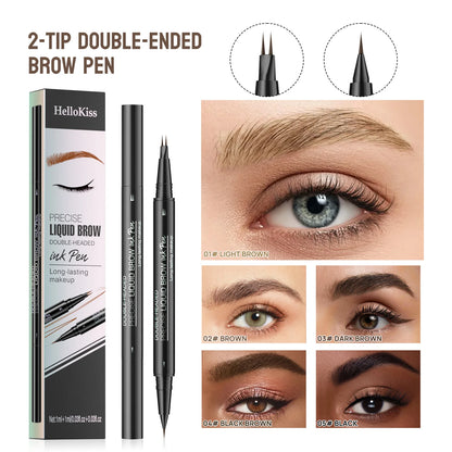 Waterproof Eyebrow Pen, Microblading Eyebrow Pencil With 4 Split Head, Natural Looking Brows Makeup ( 5 Colors)