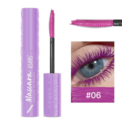 Colorful Silk Mascara Blue Red Black Cream Lengthening Waterproof and Non-caking Colored Thickening Lengthening Curling Mascara