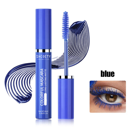 Colorful Silk Mascara Blue Red Black Cream Lengthening Waterproof and Non-caking Colored Thickening Lengthening Curling Mascara